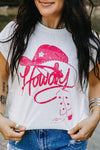 HOWDY Round Neck Short Sleeve T-Shirt White Women's T-Shirts - Tophatter Daily Deals