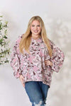 Heimish Full Size Floral V-Neck Balloon Sleeve Blouse Blouses - Tophatter Daily Deals