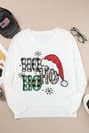 V-Neck Christmas Graphic High-Low Design Long Sleeve Top Women's T-Shirts - Tophatter Daily Deals