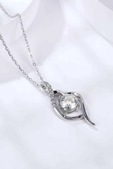 Platinum-Plated 1 Carat Moissanite Pendant Necklace Moissanite - Tophatter Daily Deals