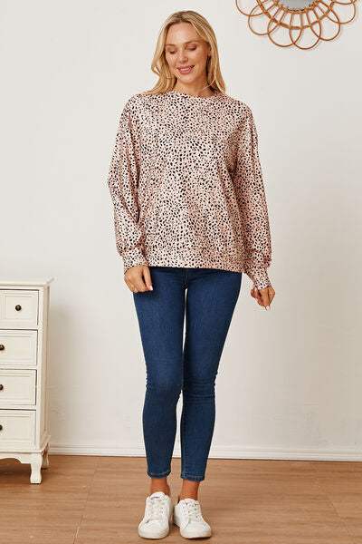 Leopard Round Neck Dropped Shoulder T-Shirt Women's T-Shirts - Tophatter Daily Deals