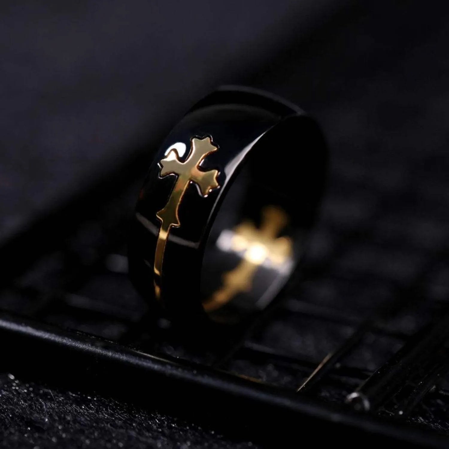 Cross Titanium Steel Ring Rings - Tophatter Daily Deals