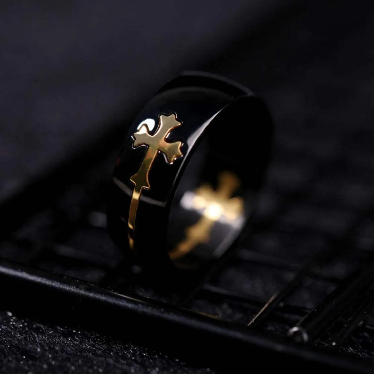 Cross Titanium Steel Ring Rings - Tophatter Daily Deals