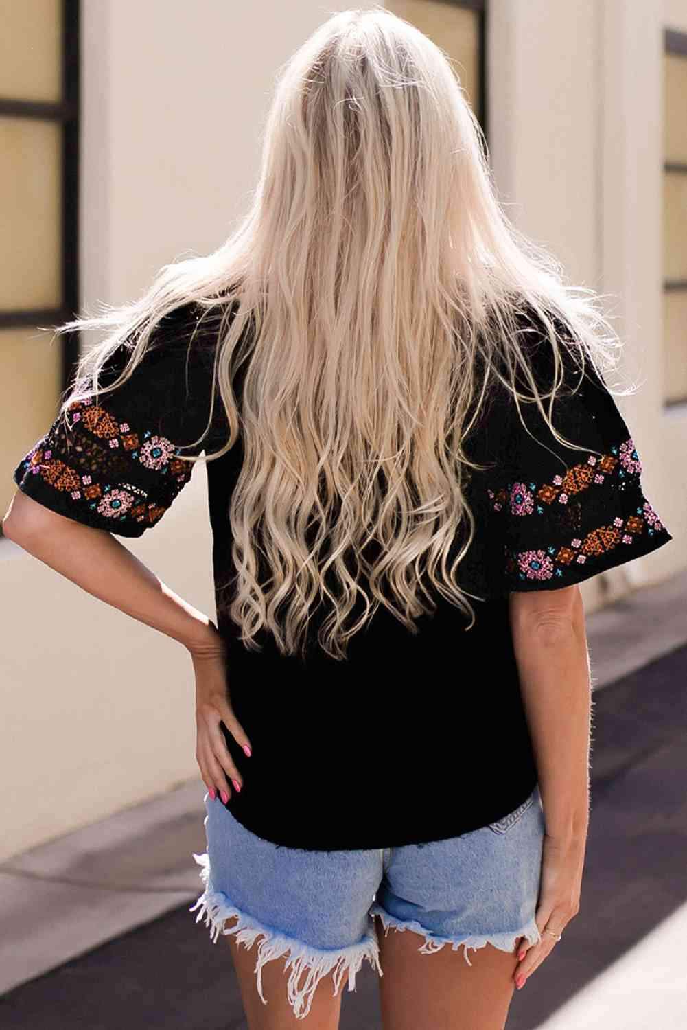 Bohemian Tassel Half Puff Sleeve Top Blouses - Tophatter Daily Deals