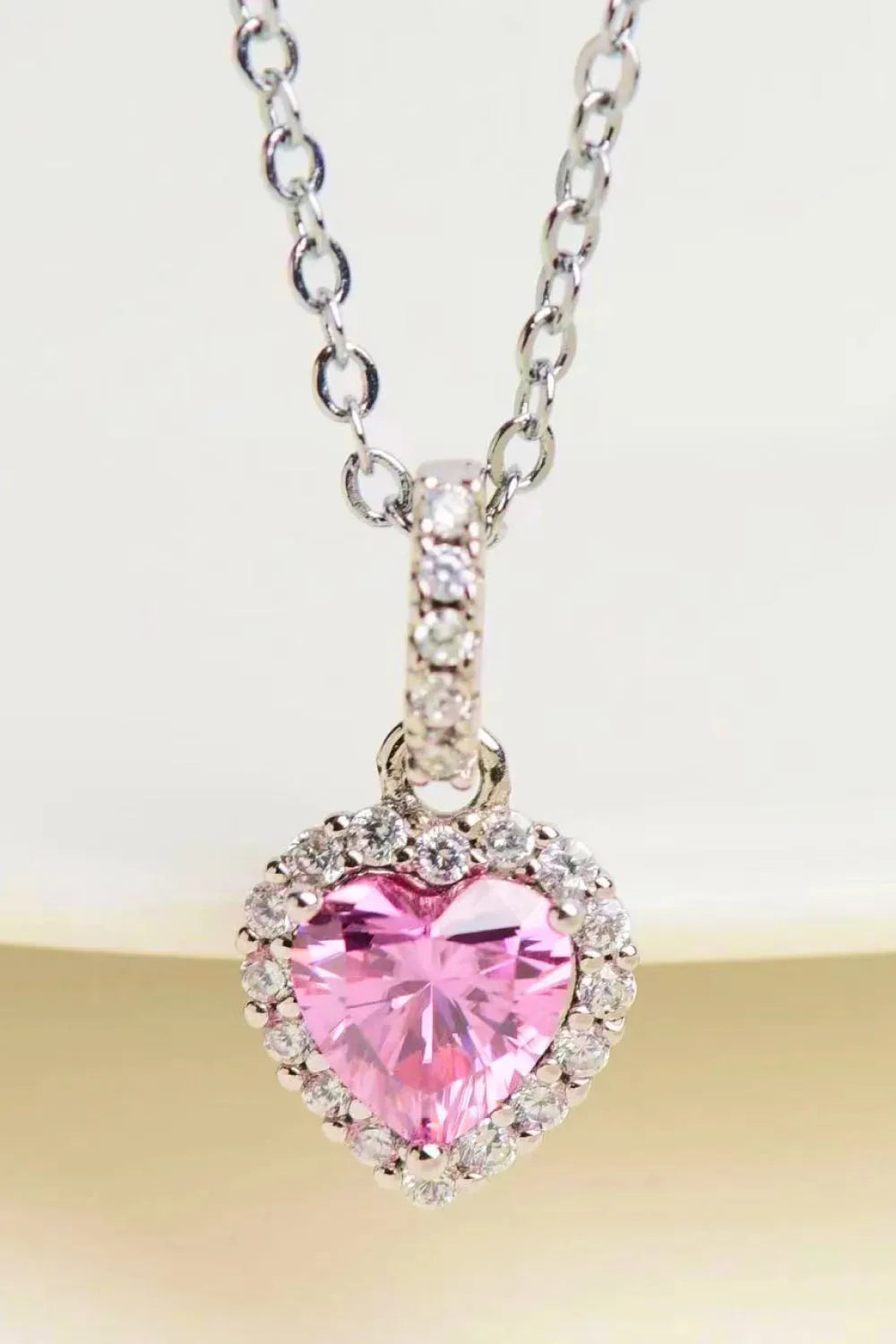 1 Carat Moissanite Heart Pendant Necklace Moissanite - Tophatter Daily Deals
