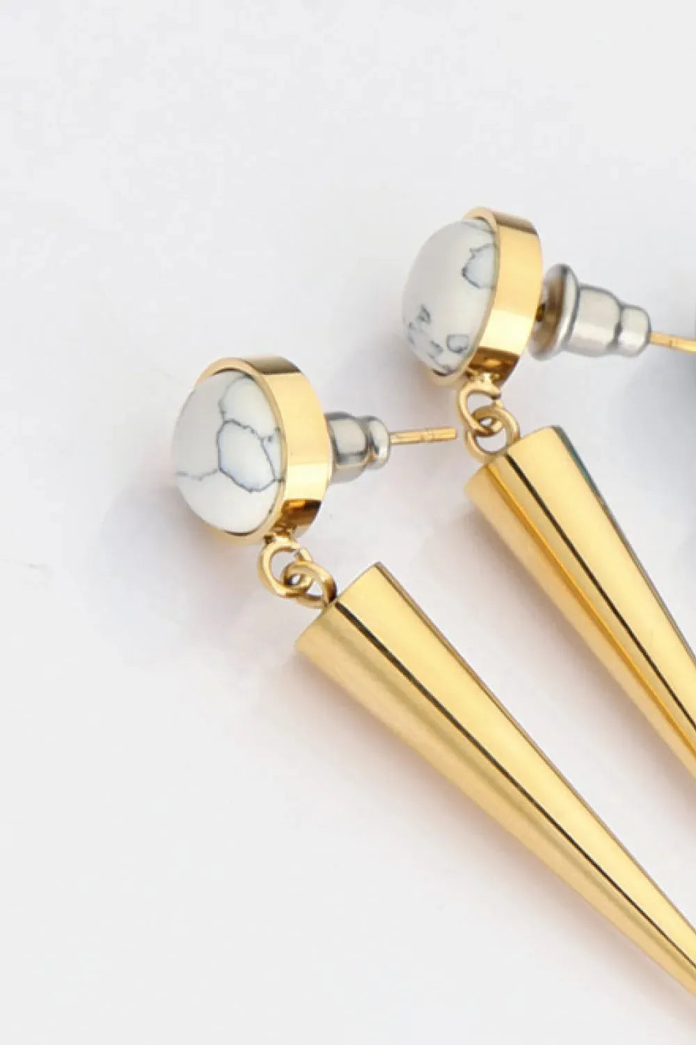 18K Stainless Steel Turquoise Drop Earrings Earrings - Tophatter Daily Deals