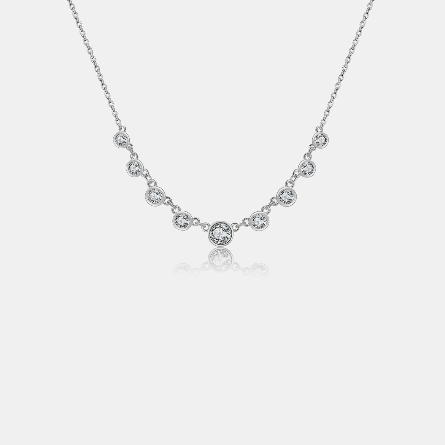 Inlaid Zircon 925 Sterling Silver Necklace Silver One Size Necklaces - Tophatter Daily Deals