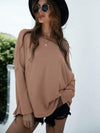 Single Shoulder Long Sleeve Knit Top Women's T-Shirts - Tophatter Daily Deals