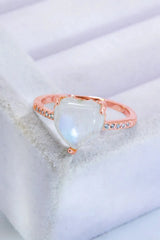 Heart-Shaped Natural Moonstone Ring Moonstone - Tophatter Daily Deals