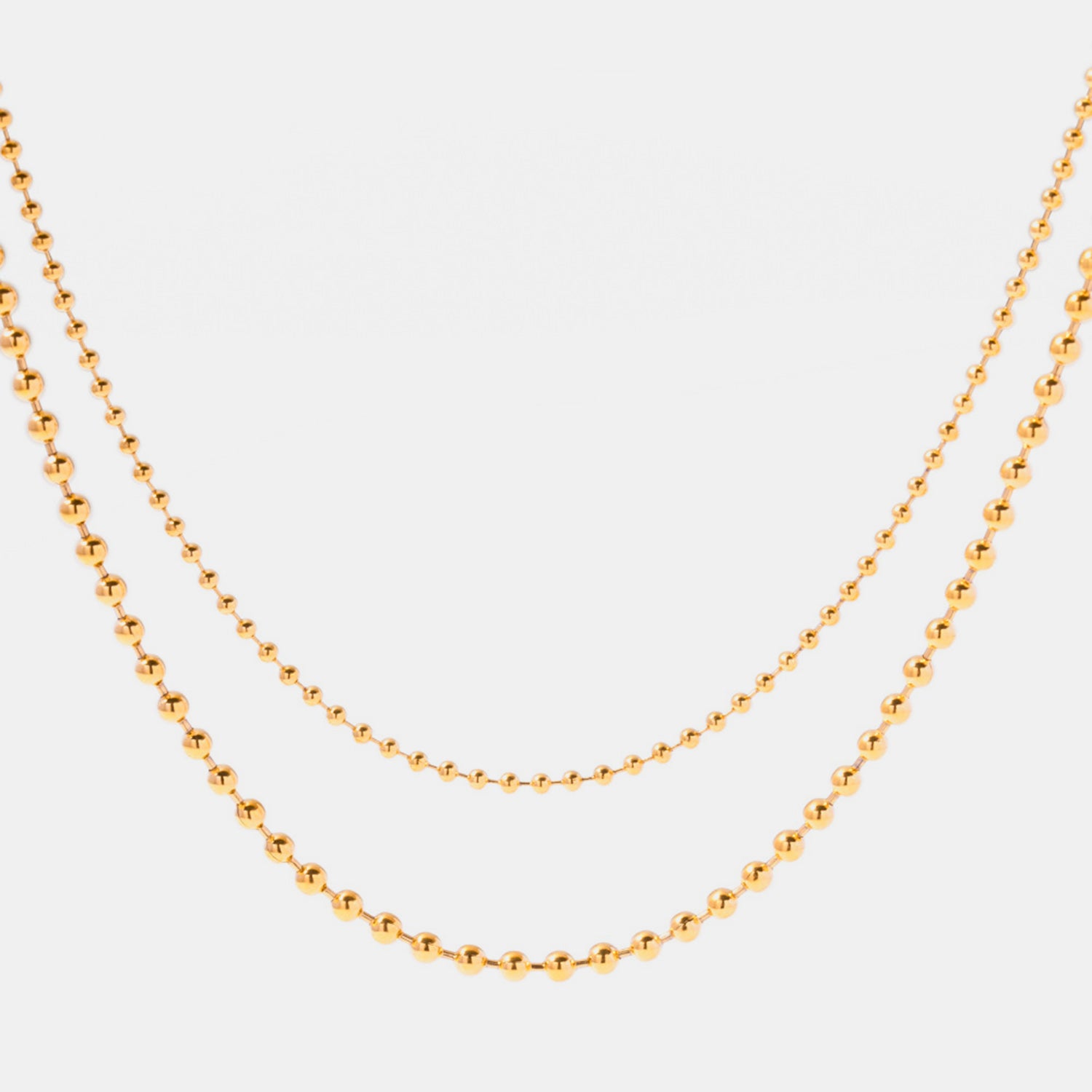 18K Gold-Plated Lobster Closure Bead Necklace Necklaces - Tophatter Daily Deals