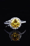 2 Carat Moissanite Round Ring Yellow Moissanite - Tophatter Daily Deals