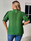 Plus Size Round Neck Flounce Sleeve Blouse Blouses - Tophatter Daily Deals