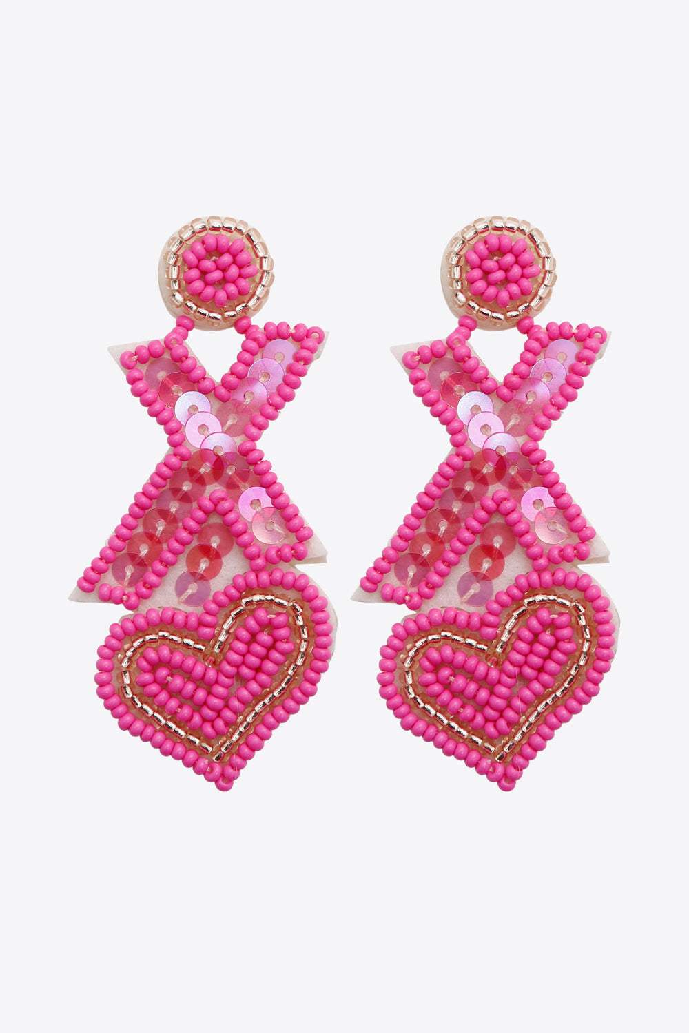 Random 2-Pair Heart and X-Shape Bead Dangle Earrings Earrings - Tophatter Daily Deals