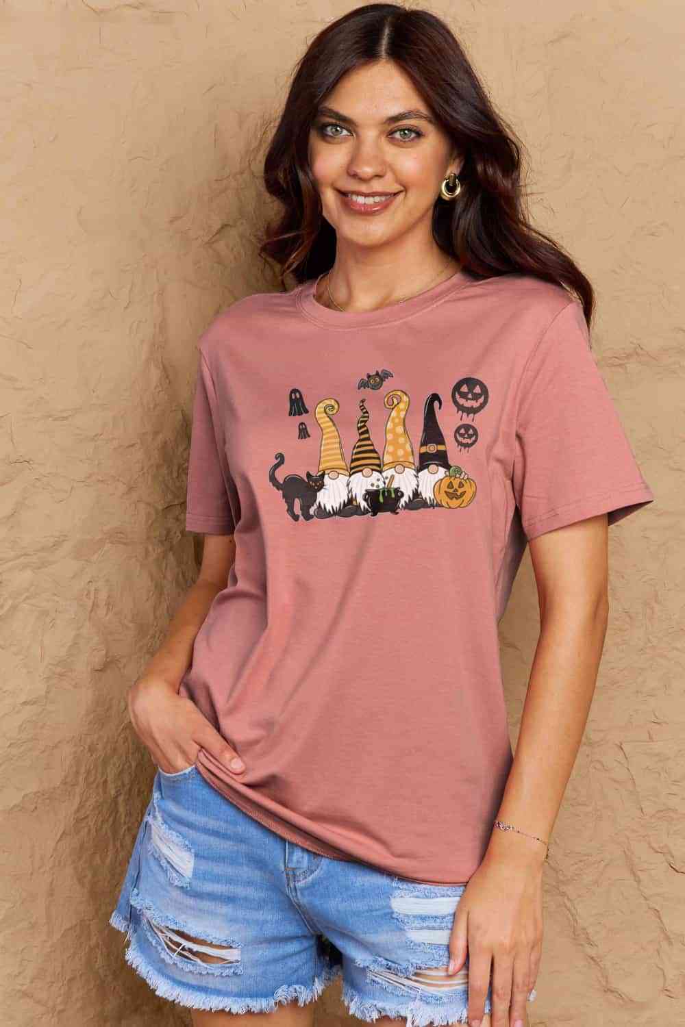 Simply Love Full Size Halloween Theme Graphic Cotton T-Shirt Women's T-Shirts - Tophatter Daily Deals