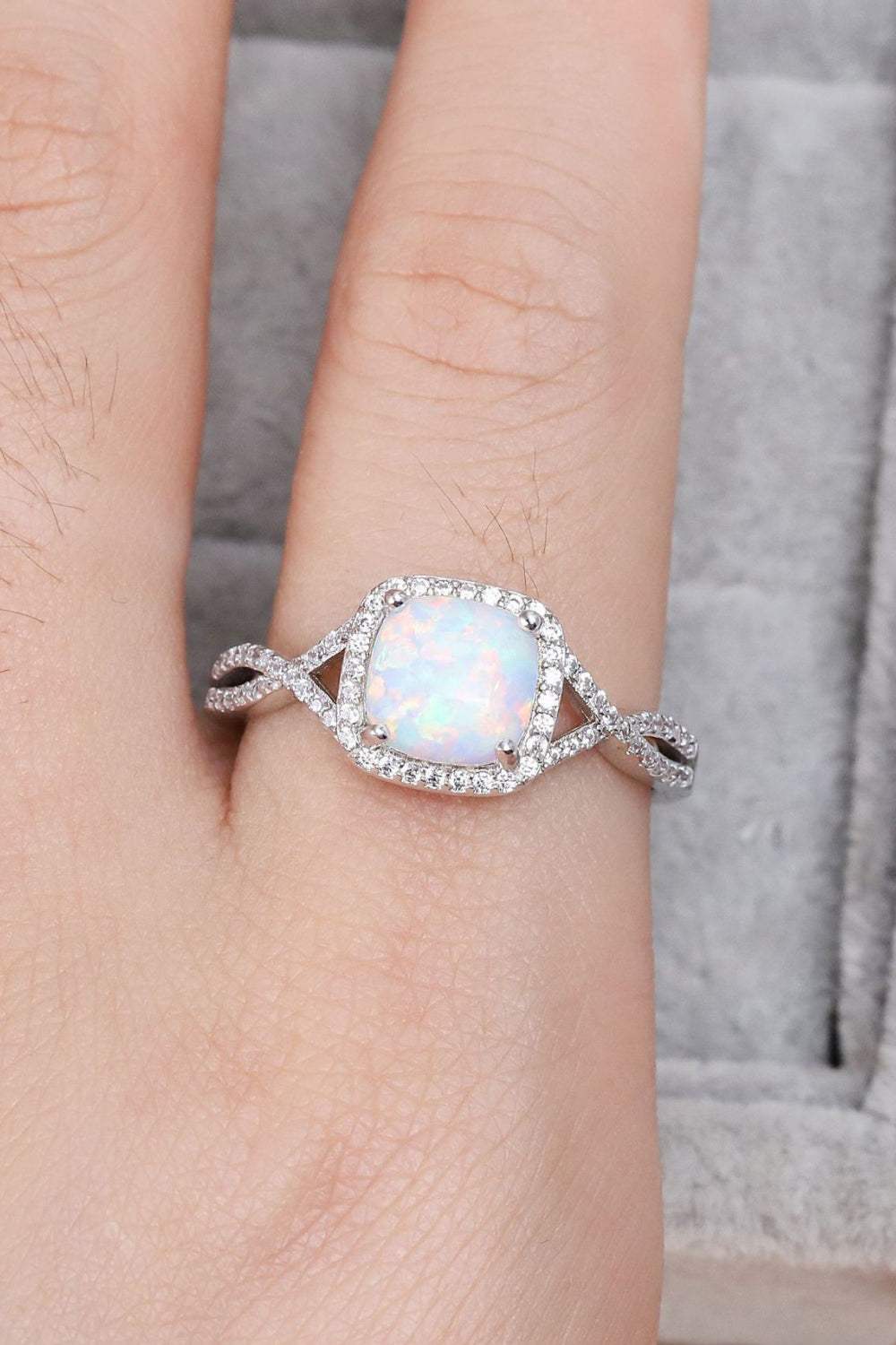 Opal Contrast Crisscross Ring Opal - Tophatter Daily Deals