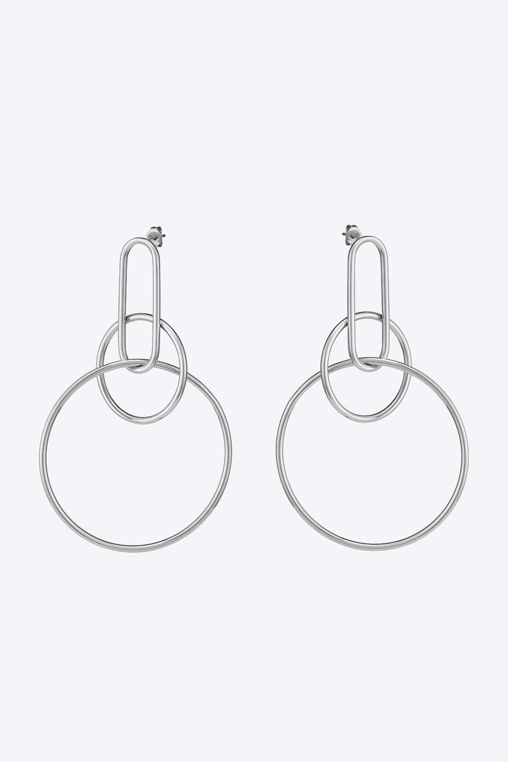 Speak For Yourself Link Hoop Earrings Silver One Size Earrings - Tophatter Daily Deals