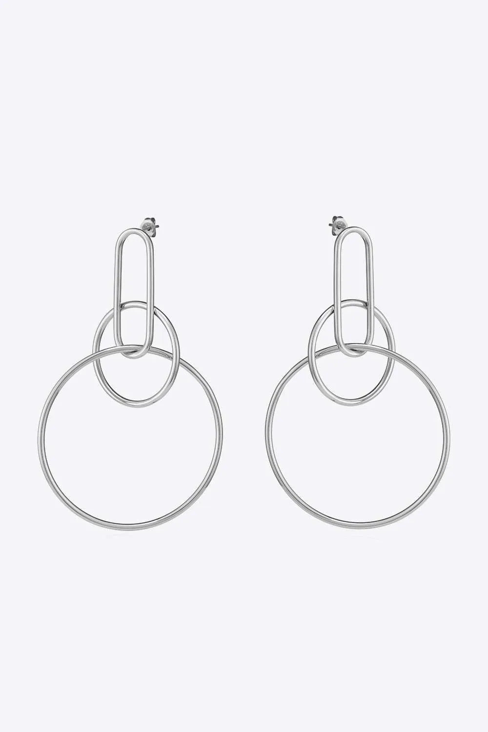 Speak For Yourself Link Hoop Earrings Silver One Size Earrings - Tophatter Daily Deals