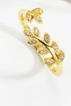 Inlaid Zircon Leaf-Shaped Open Ring Rings - Tophatter Daily Deals