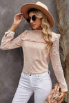 Ruffled Lace Mock Neck Blouse Blouses - Tophatter Daily Deals