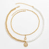 Gold-Plated Glass Pearl Necklace Necklaces - Tophatter Daily Deals