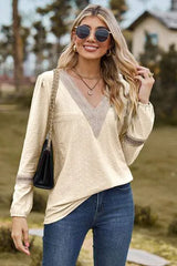 V-Neck Long Sleeve T-Shirt Women's T-Shirts - Tophatter Daily Deals