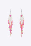 Beaded Dangle Earrings Hot Pink One Size Earrings - Tophatter Daily Deals