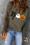 Halloween Graphic Long Sleeve T-Shirt Women's T-Shirts - Tophatter Daily Deals