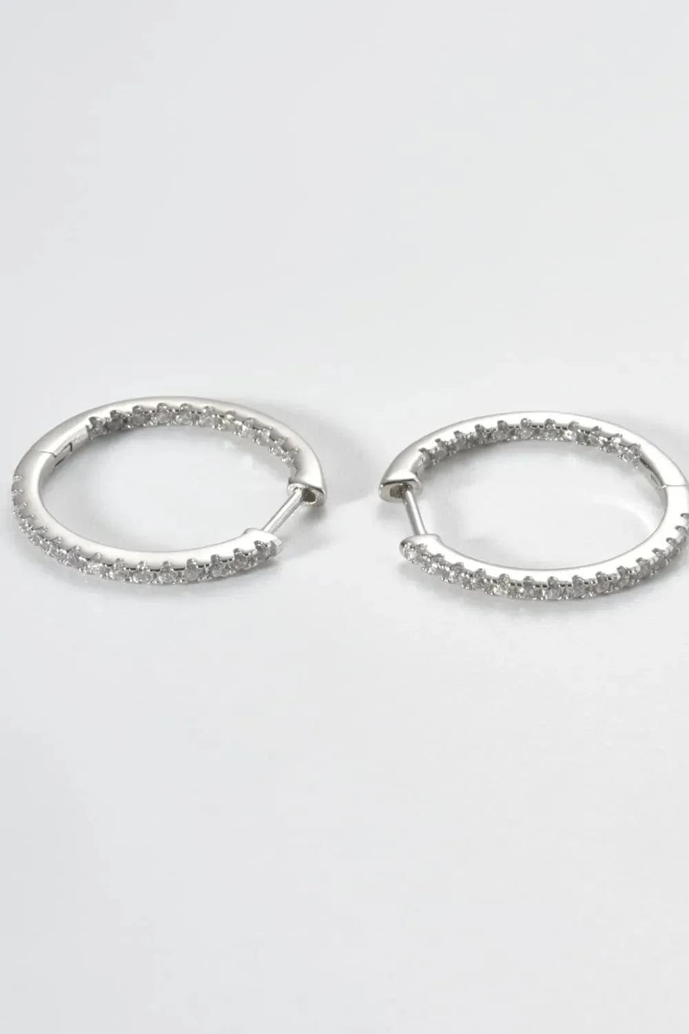 Inlaid Zircon 925 Sterling Silver Huggie Earrings Earrings - Tophatter Daily Deals