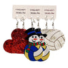 Snowman, Ball, and Heart Earrings Set Style B One Size Earrings - Tophatter Daily Deals