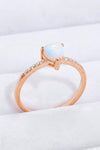 Natural Moonstone Heart 18K Rose Gold-Plated Ring Moonstone - Tophatter Daily Deals