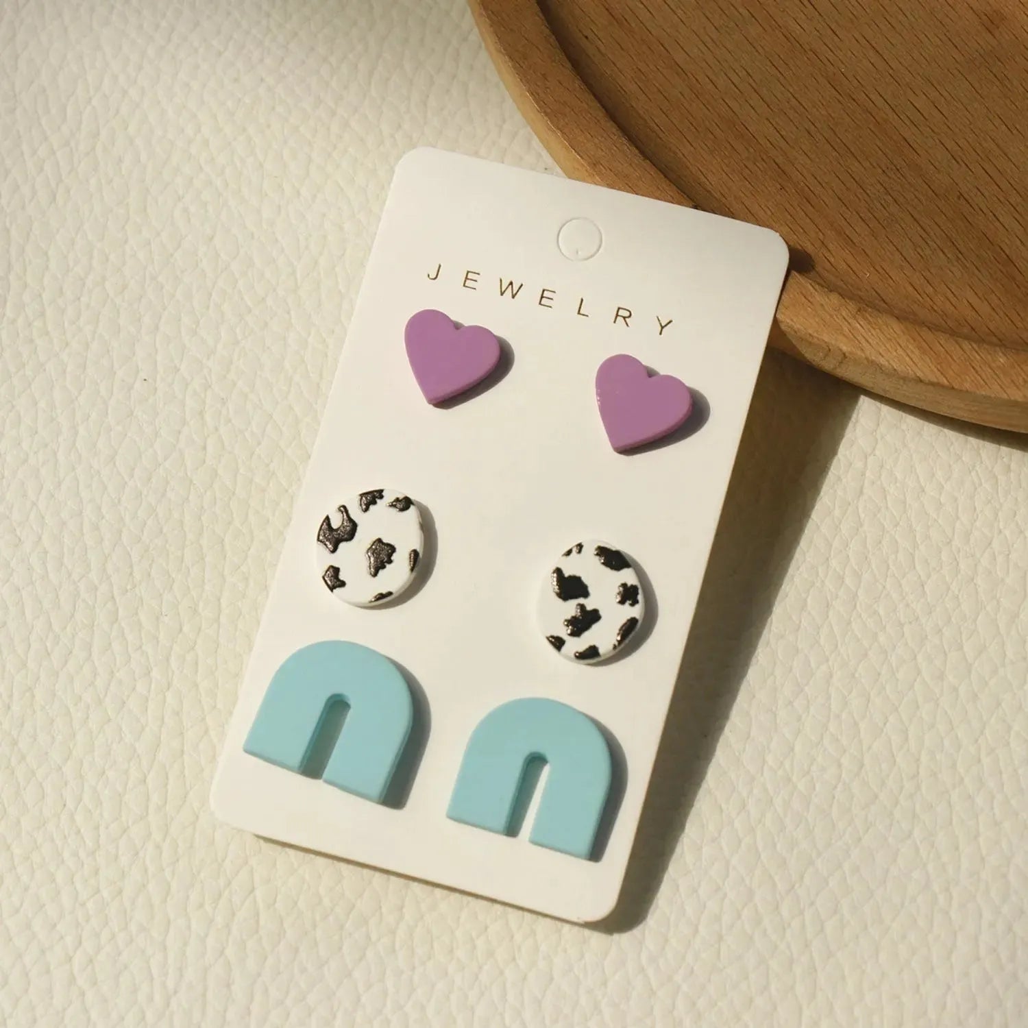 3 Piece Acrylic Stud Earrings Pastel Blue One Size Earrings - Tophatter Daily Deals