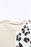 Leopard Textured V-Neck Top Blouses - Tophatter Daily Deals