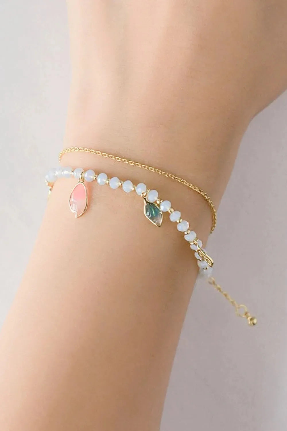 Leaf Charm Layered Bracelet Bracelets - Tophatter Daily Deals