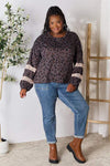 Jade By Jane Full Size Leopard Lace Detail Blouse Blouses - Tophatter Daily Deals