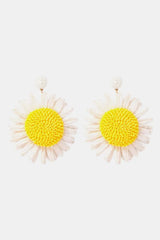 Flower Shape Dangle Earrings White One Size Earrings - Tophatter Daily Deals