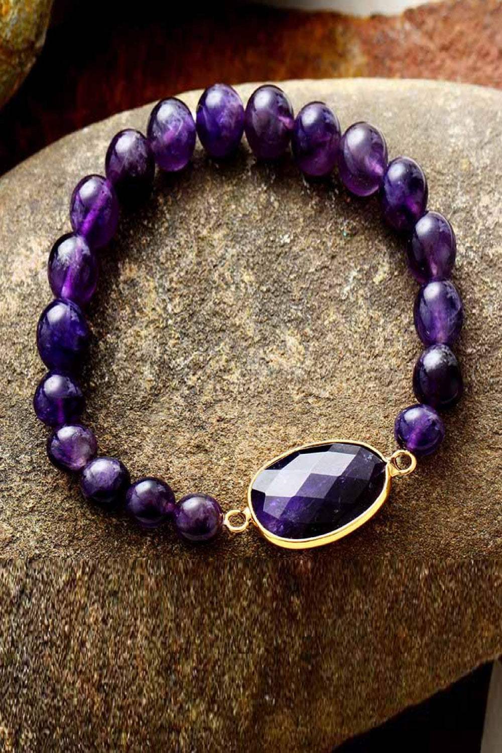 Handmade Amethyst Beaded Bracelet Bracelets - Tophatter Daily Deals