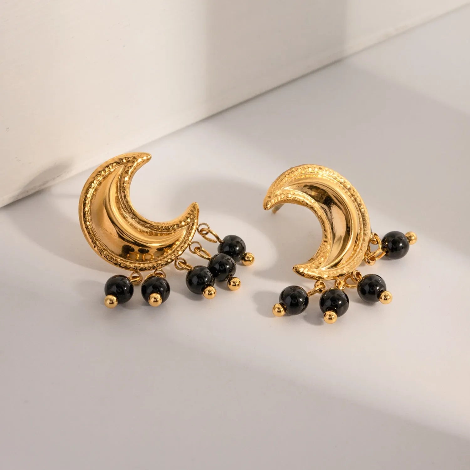 18K Gold-Plated Stainless Steel Moon Shape Earrings Earrings - Tophatter Daily Deals