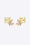 Zircon 925 Sterling Silver Stud Earrings White Pink One Size Earrings - Tophatter Daily Deals