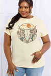 Simply Love Full Size Bull Cactus Graphic Cotton Tee Ivory - Tophatter Daily Deals