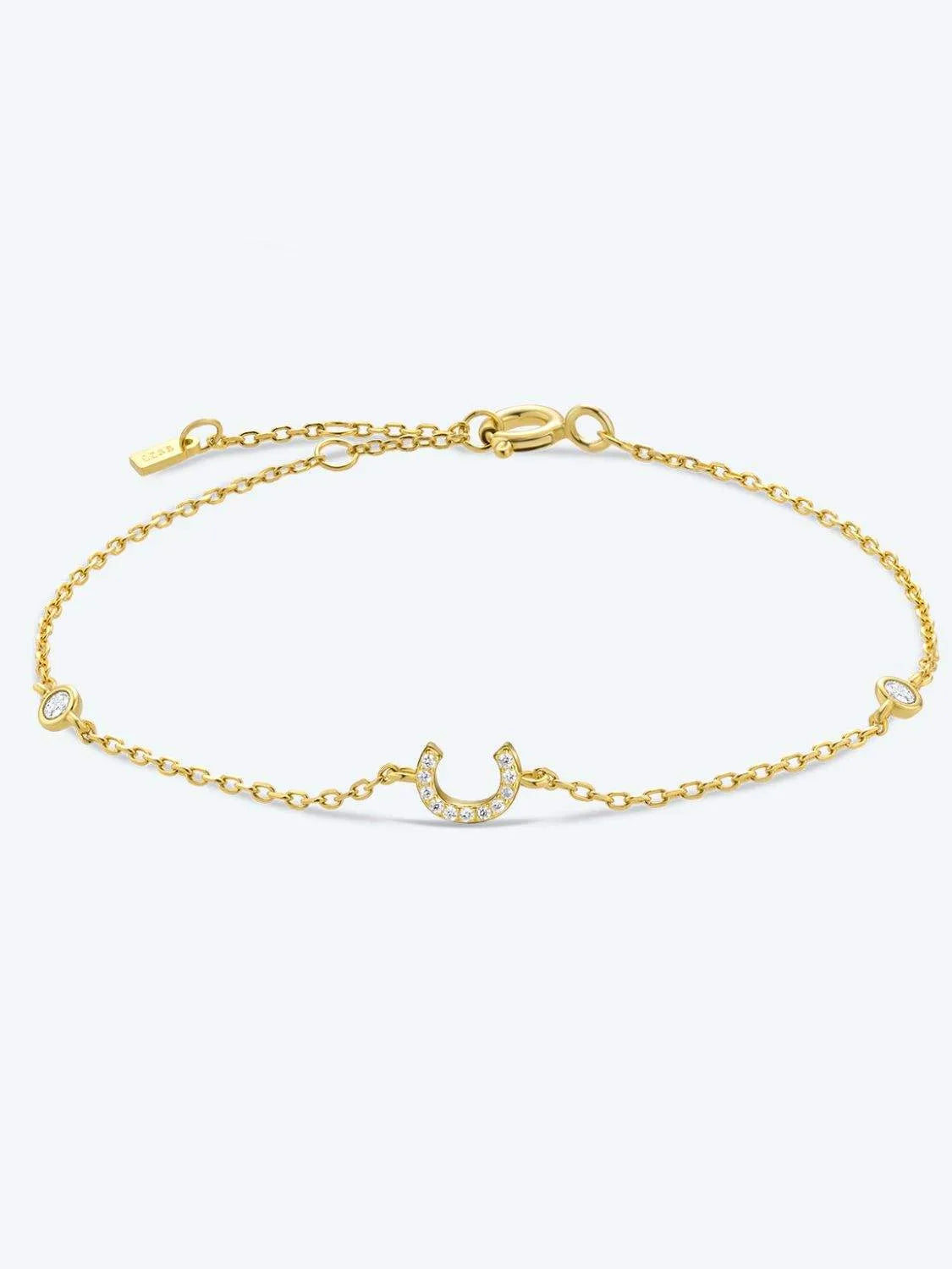 A To F Zircon 925 Sterling Silver Bracelet C-Gold One Size Bracelets - Tophatter Daily Deals