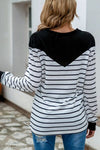 Striped Round Neck Long Sleeve T-Shirt Women's T-Shirts - Tophatter Daily Deals