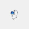 1 Carat Moissanite 925 Sterling Silver Ring Royal Blue Moissanite - Tophatter Daily Deals