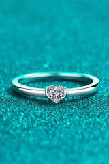 Heart-Shaped Moissanite Solitaire Ring Moissanite - Tophatter Daily Deals