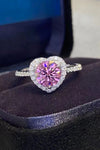 Lifelong Journey 1 Carat Moissanite Heart Ring Pink Heart Moissanite - Tophatter Daily Deals