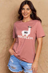 Simply Love Full Size NO PROBLEM Graphic Cotton Tee Women's T-Shirts - Tophatter Daily Deals