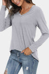 V-Neck Long Sleeve T-Shirt Women's T-Shirts - Tophatter Daily Deals