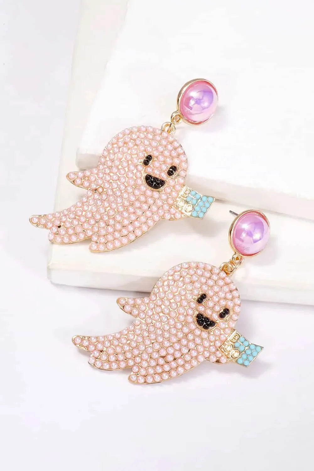 Ghost Shape Synthetic Pearl Dangle Earrings Earrings - Tophatter Daily Deals