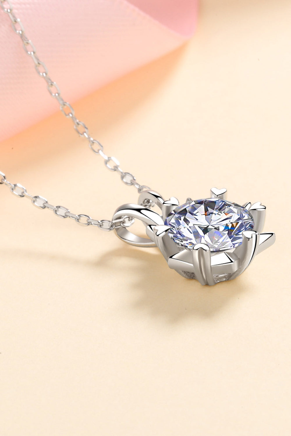 Learning To Love 925 Sterling Silver Moissanite Pendant Necklace Moissanite - Tophatter Daily Deals