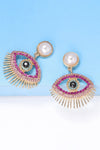 Evil Eye Shape Rhinestone Zinc Alloy Synthetic Dangle Earrings Earrings - Tophatter Daily Deals