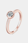 Moissanite 925 Sterling Silver Solitaire Ring Rose Gold Moissanite - Tophatter Daily Deals